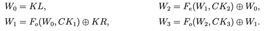 ARIA key-schedule initialization equations