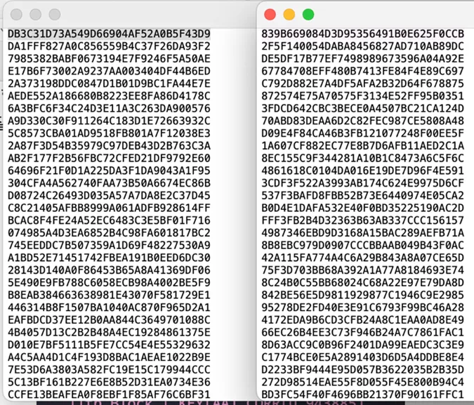Known plaintext and ciphertext pairs